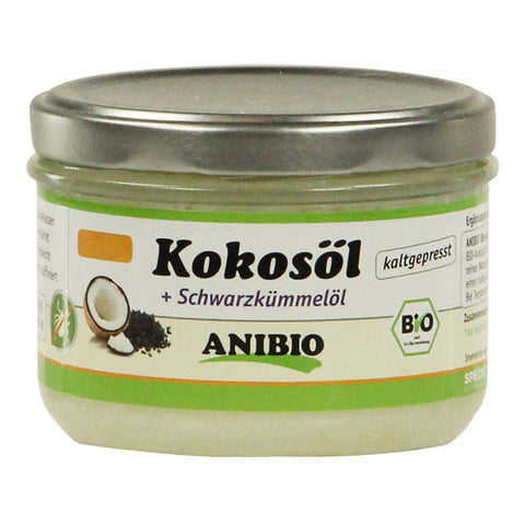 Anibio Hunde Nahrungsergänzung Kokosöl mit Schwarzkümmelöl 200 ml