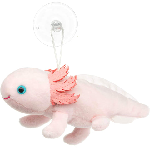 Kleines pinkes Axolotl Kuscheltier mit Saugnapf