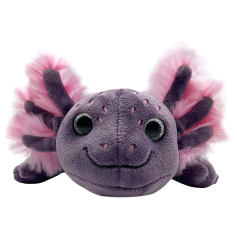 Violettes Axolotl Plüschtier mit Glitzeraugen