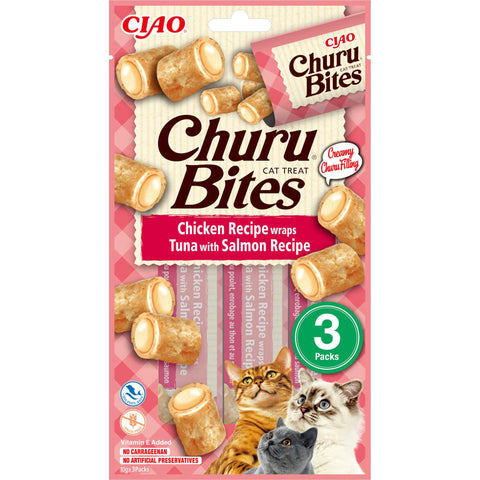 CIAO Churu Katzensnack Bites Thunfisch & Lachs & Huhn 3 x 10 g