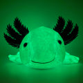 Glow-in-the-dark Axolotl Plüsch hellblau leuchtend