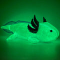 Glow-in-the-dark Axolotl Plüsch hellblau leuchtend