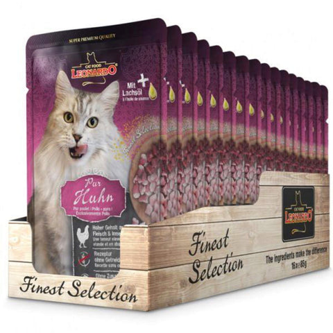 Leonardo Cat Food Katzen Nassfutter Huhn Pur 16 x 85 g