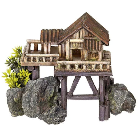 Nobby Aqua Ornaments Holzhaus mit Pflanzen