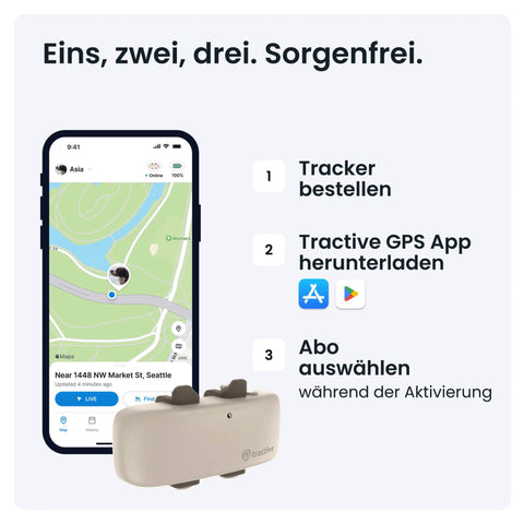 tractive GPS-Tracker LTE für Hunde braun