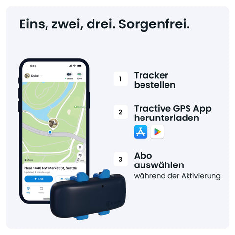 tractive GPS-Tracker LTE für Hunde dunkelblau