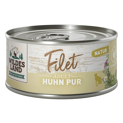 Wildes Land Katzensnack Filet Huhn Pur 12 x 80 g